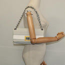 CHANEL Chain Shoulder Bag Nylon Gray CC Auth bs25857-23