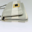 CHANEL Chain Shoulder Bag Nylon Gray CC Auth bs25857-3