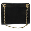 CHANEL Chain Hand Bag Leather Black Gold CC Auth bs25858-1