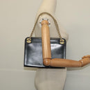 CHANEL Chain Hand Bag Leather Black Gold CC Auth bs25858-21