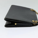 CHANEL Chain Hand Bag Leather Black Gold CC Auth bs25858-4