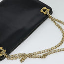 CHANEL Chain Hand Bag Leather Black Gold CC Auth bs25858-6