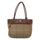 Burberrys Nova Check Shoulder Bag Canvas Beige Gold Auth bs25866-13