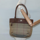 Burberrys Nova Check Shoulder Bag Canvas Beige Gold Auth bs25866-22