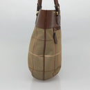 Burberrys Nova Check Shoulder Bag Canvas Beige Gold Auth bs25866-3