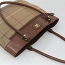 Burberrys Nova Check Shoulder Bag Canvas Beige Gold Auth bs25866-6