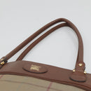 Burberrys Nova Check Shoulder Bag Canvas Beige Gold Auth bs25866-8