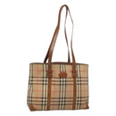 Burberrys Nova Check Shoulder Bag Canvas Beige Auth bs25867-1