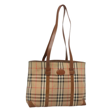 Burberrys Nova Check Shoulder Bag Canvas Beige Auth bs25867