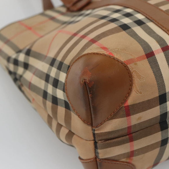 Burberrys Nova Check Shoulder Bag Canvas Beige Auth bs25867