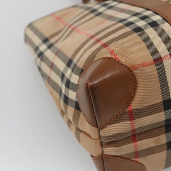 Burberrys Nova Check Shoulder Bag Canvas Beige Auth bs25867