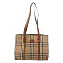 Burberrys Nova Check Shoulder Bag Canvas Beige Auth bs25867-13