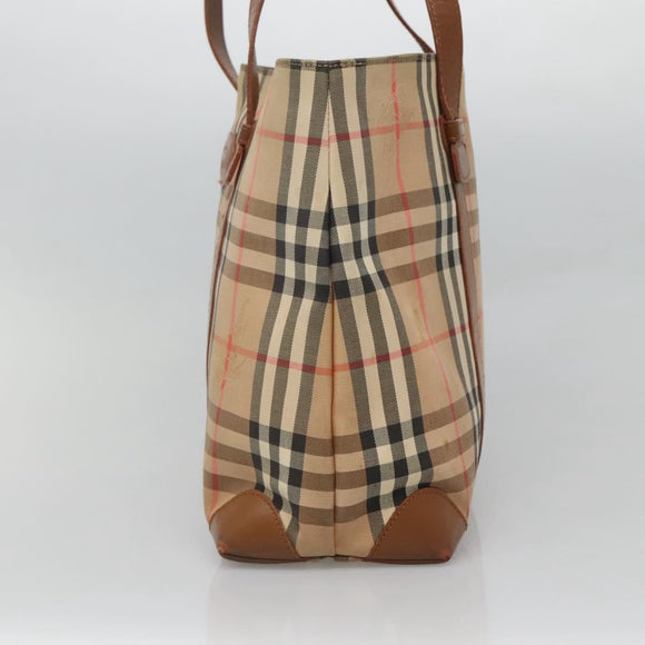 Burberrys Nova Check Shoulder Bag Canvas Beige Auth bs25867