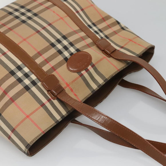 Burberrys Nova Check Shoulder Bag Canvas Beige Auth bs25867