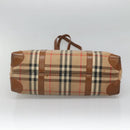 Burberrys Nova Check Shoulder Bag Canvas Beige Auth bs25867-5