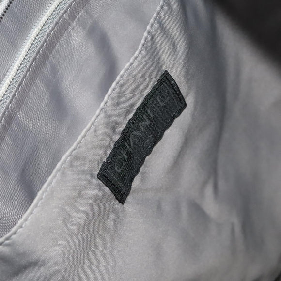 CHANEL Sports Line Tote Bag Nylon Gray Silver CC Auth bs25879