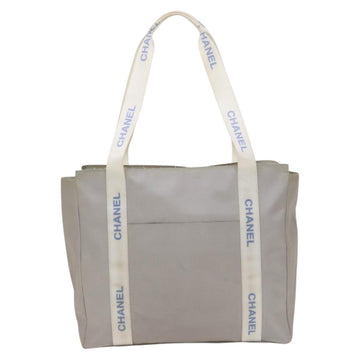 CHANEL Sports Line Tote Bag Nylon Gray Silver CC Auth bs25879 - 0