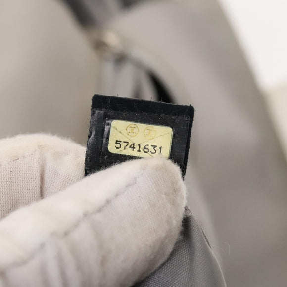 CHANEL Sports Line Tote Bag Nylon Gray Silver CC Auth bs25879