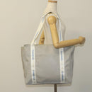 CHANEL Sports Line Tote Bag Nylon Gray Silver CC Auth bs25879-21