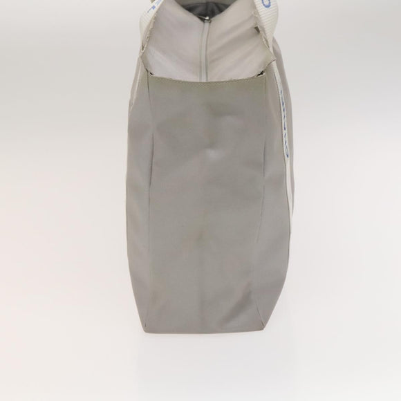 CHANEL Sports Line Tote Bag Nylon Gray Silver CC Auth bs25879