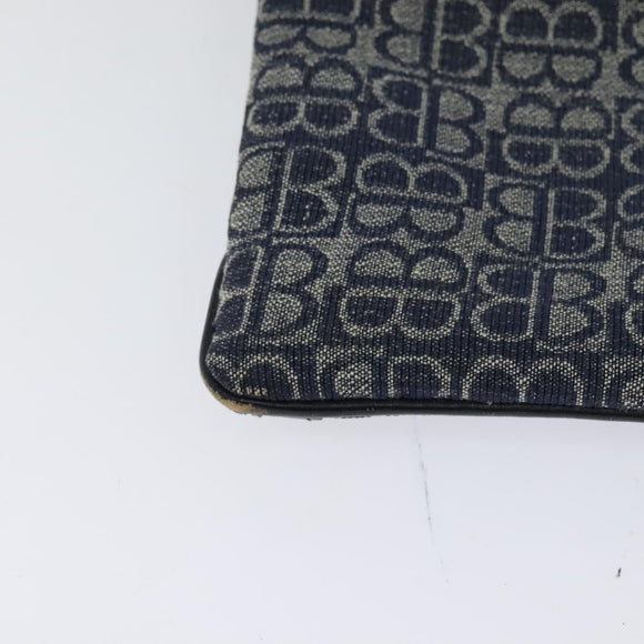 BALENCIAGA BB Shoulder Bag Canvas Navy Gold Auth bs25889