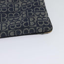 BALENCIAGA BB Shoulder Bag Canvas Navy Gold Auth bs25889-16