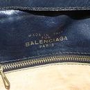 BALENCIAGA BB Shoulder Bag Canvas Navy Gold Auth bs25889-11