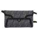 BALENCIAGA BB Shoulder Bag Canvas Navy Gold Auth bs25889-13