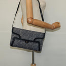 BALENCIAGA BB Shoulder Bag Canvas Navy Gold Auth bs25889-21