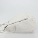 LOEWE Shoulder Bag Leather White Gold Auth bs25892-4
