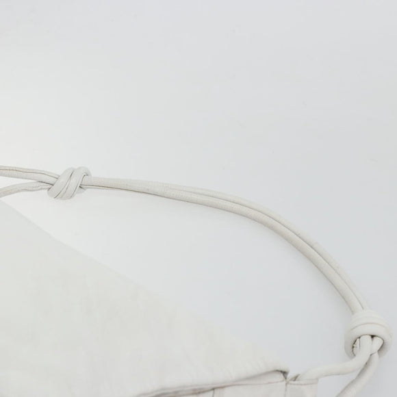 LOEWE Shoulder Bag Leather White Gold Auth bs25892