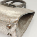 Jimmy Choo Hand Bag Leather 2way Silver Auth bs25894-11