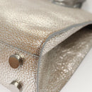 Jimmy Choo Hand Bag Leather 2way Silver Auth bs25894-16