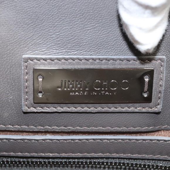 Jimmy Choo Hand Bag Leather 2way Silver Auth bs25894