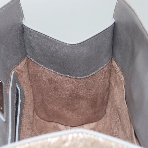 Jimmy Choo Hand Bag Leather 2way Silver Auth bs25894