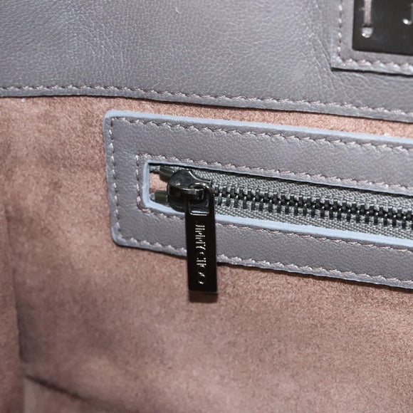 Jimmy Choo Hand Bag Leather 2way Silver Auth bs25894