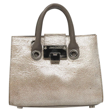 Jimmy Choo Hand Bag Leather 2way Silver Auth bs25894 - 0