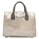 Jimmy Choo Hand Bag Leather 2way Silver Auth bs25894-3