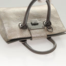 Jimmy Choo Hand Bag Leather 2way Silver Auth bs25894-6
