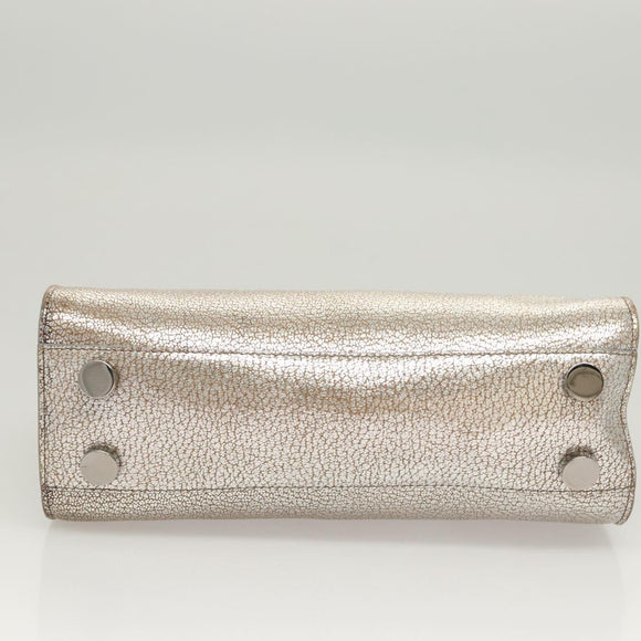 Jimmy Choo Hand Bag Leather 2way Silver Auth bs25894