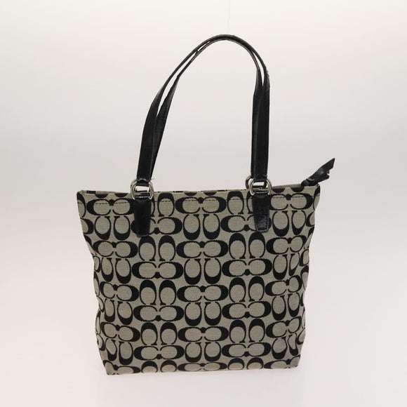 Coach Signature Bag Nylon Canvas 2 Set Black Gray Auth bs25898