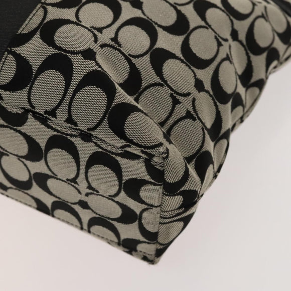 Coach Signature Bag Nylon Canvas 2Set Black Gray Auth bs25898