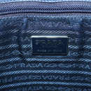PRADA Hand Bag Enamel Navy Silver Auth bs25904-17