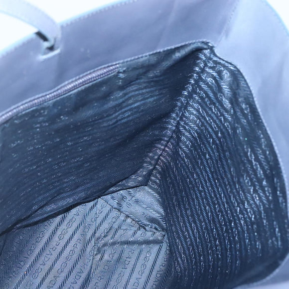 PRADA Hand Bag Enamel Navy Silver Auth bs25904