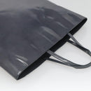 PRADA Hand Bag Enamel Navy Silver Auth bs25904-6