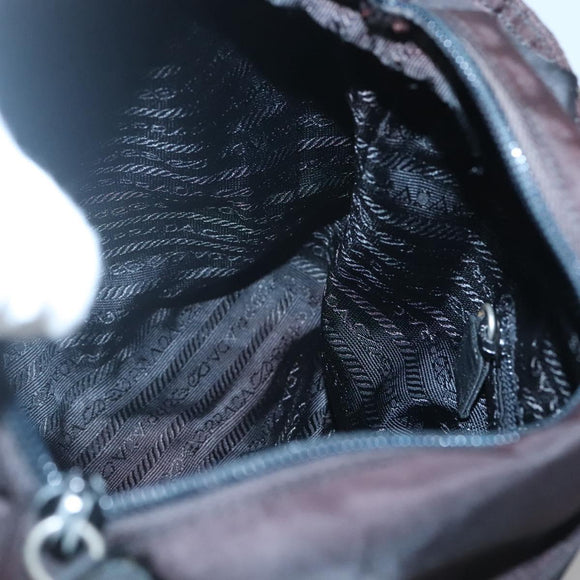 PRADA Shoulder Bag Nylon Black Silver Auth bs25905