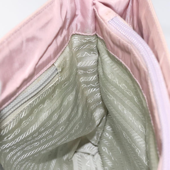 PRADA Shoulder Bag Nylon Pink Silver Auth bs25907