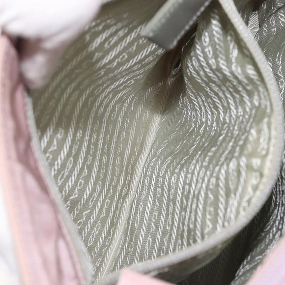 PRADA Shoulder Bag Nylon Pink Silver Auth bs25907