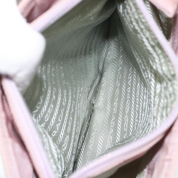 PRADA Shoulder Bag Nylon Pink Silver Auth bs25907