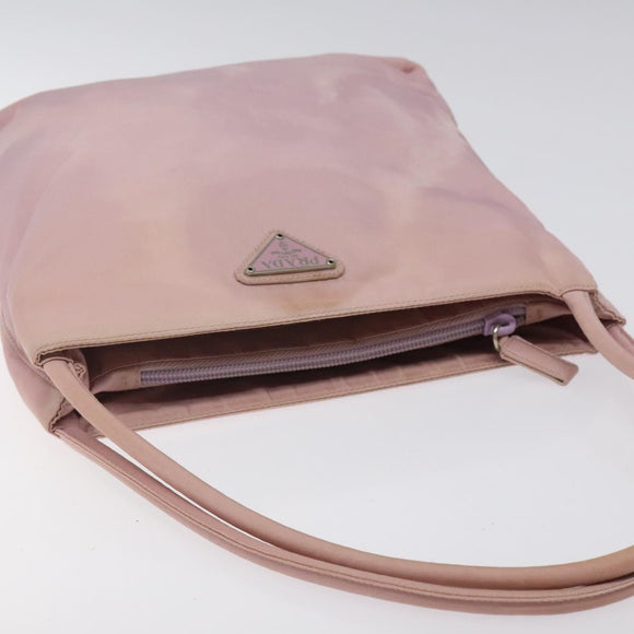 PRADA Shoulder Bag Nylon Pink Silver Auth bs25907